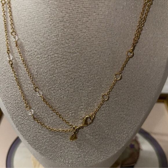 J.Crew Double Strand Hold Tone Beaded Sparkles This is My Lucky Charm Necklace - Picture 8 of 10